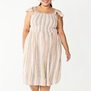 Sonoma Goods For Life Smocked Bodice Mini Dress Woman’s Plus Size 3x